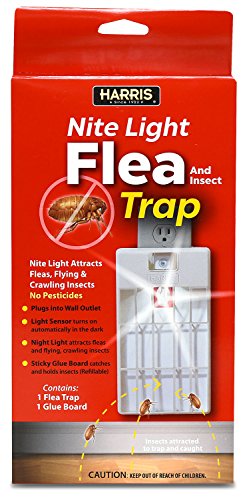 HARRIS Plug-in Flea and Insect Trap with Night Light Attractant - Refillable and Pesticide Free