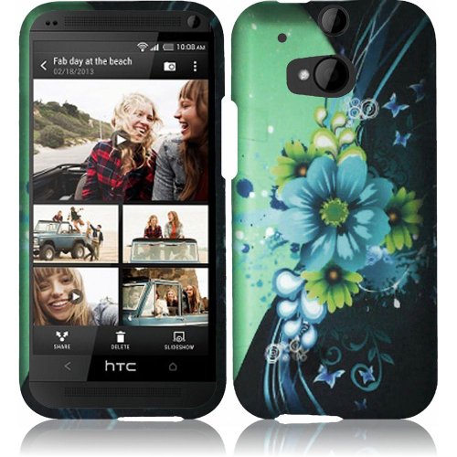 Cell Accessories For Less (TM) For HTC One M8 Rubberized Design Cover Case - Sublime Flower + Bundle (Stylus & Micro Cleaning Cloth) - By TheTargetBuys