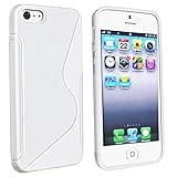 iPhone SE Case, Insten TPU Rubber Skin Case Cover compatible with Apple iPhone 5SE / 5S /5, White S Shape