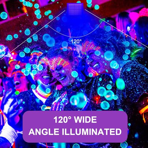 CREATESTAR LED Black Light 300 W 2 Pieces, IP66 Waterproof Spotlight with 1.5 m Plug, Lamp for Party Glow Aquarium Bar Fluorescent Poster Halloween Disco