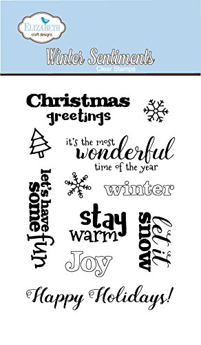 Elizabeth Craft Designs Winter Sentiments Stamps, Synthetic Material, 18.3 x 11 x 0.4 cm