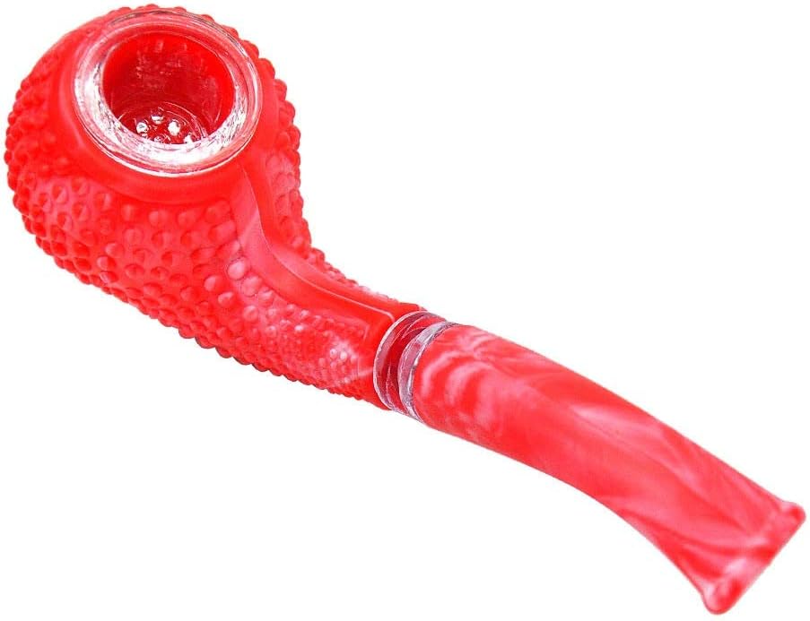 QINJLI Travel Pipe Indestructible Handmade Mini Silicone Fine Art Tube and Free Decorative Bowl Inside (Color : Red)