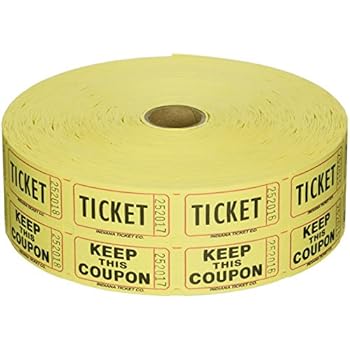 Raffle Tickets 2000 per Roll 50/50: Yellow