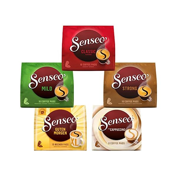 Senseo Pads, Probierbox mit 5 Sorten, 66 Kaffeepads, 5er Vielfaltspaket