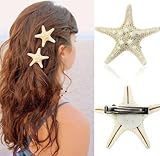 Towallmark(TM)Beautiful Charming Europe Style Pretty Natural Starfish Star Beige Hair Clip For Girls
