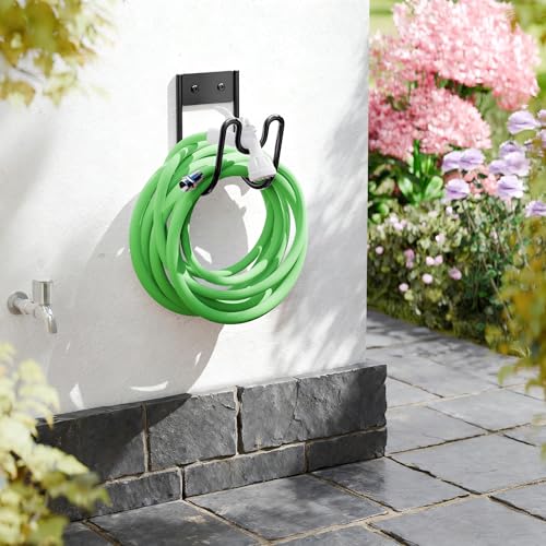 Black Metal Garden Hose Holder - Wall Mounted Water Hose Holder - photo 9