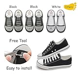 No Tie Shoelaces for Kids and Adults with Free Tool, KeyWants Elastic Silicone Shoes Laces Fit for Sneaker, Casual Shoes (3 Pairs)