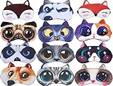 12 Pack Cute Animal Funny Sleep Eye Mask for