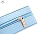 LELADY Small Jewelry Box Portable Travel Jewelry Case Organizer Faux Leather Storage Holder for Earrings Rings Necklaces, Gifts for Women Girls Mini Size (Sky Blue)