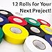 Weather-Resistant Colored Electrical Tape 60 Jumbo Roll 12 Pack. Color Code Your Electric Wiring Safely with Indoor/Outdoor PVC Vinyl, UL Listed to 600V, for a Variety of Taping Needs