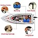 Fisca RC Racing Boat 2.4G Remote Control High Speed Electric Fast Boat (15MPH+) Toy with Two Hatches for Pools and Lakes, Capsizing Reset Function Transmitter with LCD Screen