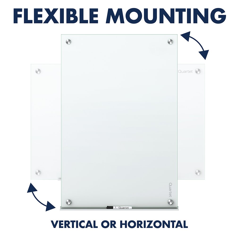 Quartet Glass Whiteboard, Magnetic Dry Erase White Board, 6' x 4', Infinity, White Surface (G7248W)