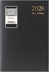 1ABOVE 2026 A4 Day-to-Page Diary Premium Hardcover Daily Planner Black