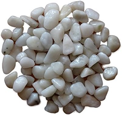 Rajasthani 2Kg White Color Polished Marble Pebbles For Aquarium Substrate Garden Decor Plant Gravel Stone Pebble Chips