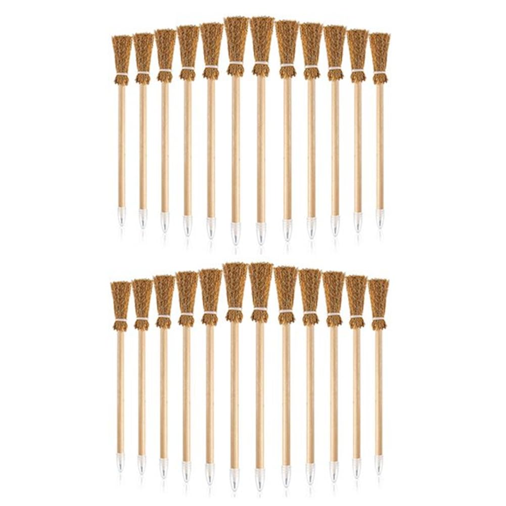 Aetherion 50 Pcs Witch Broom Pencils Halloween Favors Pencils Witch Broom Prop Writing for Halloween Broomstick Ballpoint Pencils