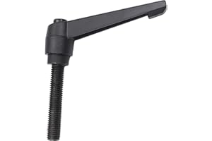 Othmro 1Pcs Clamping Lever Handle M12 Thread Push Button Ratchet Lever, Aluminum Alloy Adjustable Push Button Locking Handle with Male Threaded Stud M12*60mm Black