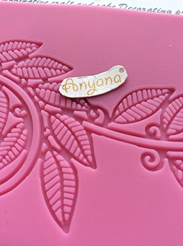 Anyana sugar leaf vine edible cake silicone fondant impression lace mat autumn cake decorating mold gum paste cupcake topper tool icing candy imprint baking moulds sugarcraft trimming