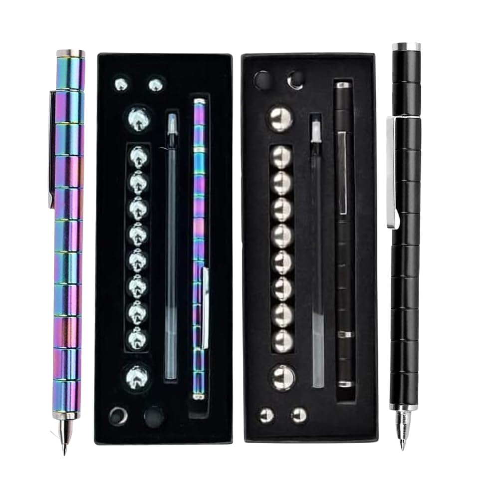 X JAANX Magnetic Fidget Pen, Multifunctional Deformable Writing Pen with Strong Magnets, Novelty Mothers Day Gifts, Stress Relief Pen, Presents for Birthday (2 Pack Mix) — image 1