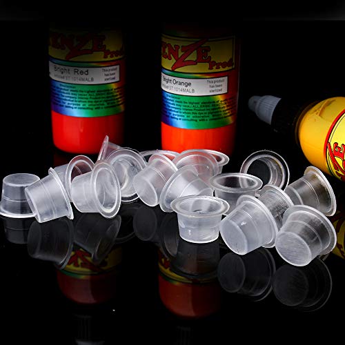 Disposable Tattoo Ink Cups-Medium 100pcs Disposable Plastic Tattoo Ink Caps Cups for Tattoo Ink Tattoo Supplies,Tattoo Kitsp Tattoo Accessory,Tattoo Ink,Tattoo Supplies,Tattoo Kits (#13mm-100pcs)