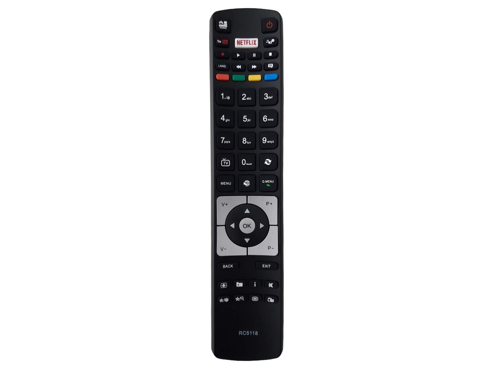 Ersatz Fernbedienung for Telefunken Smart TV DVD RC5118 Netflix and YouTube