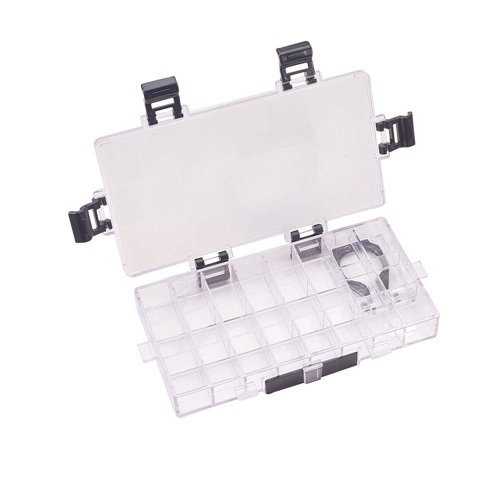 WANDIC Palette Box, 1 Pc of 24 Wells Empty Airtight Paints Container for Watercolors Gouache and Oil Painting, Acrylic