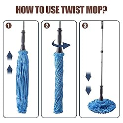 Eyliden Mop with 2 Reusable Heads, Easy Wringing