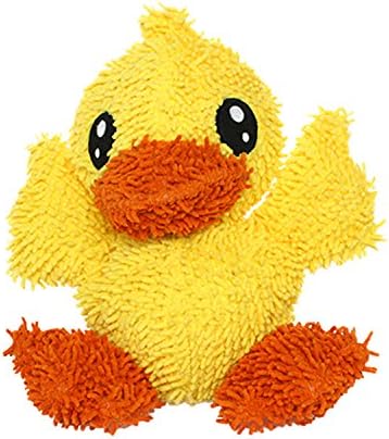 MIGHTYMicrofiber Ball Duck โ Made with Squeaker Balls and Minimal Stuffing. Strong & Tough. Interactive Play Dog Toy. Machine Washable & It Floats