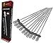 Cave Tools Barbecue Skewers Set - Stainless Steel Wide BBQ Kabob Sticks - 12 Inch Flat Metal Shish Kabab with Food Remover Disc for Grilling primary