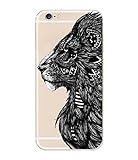 iPhone 6 Case, DECO FAIRY® Protective Case Bumper[Scratch-Resistant] [Perfect Fit] Translucent Silicone Clear Case Gel Cover for Apple iPhone 6 (Lion Pattern iPhone 6 4.7)
