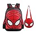SUNBABY Boys' Backpack Spiderman Fans Gift Waterproof Comic School Bag With Lunch Kit (Spiderman-black, One_Size)