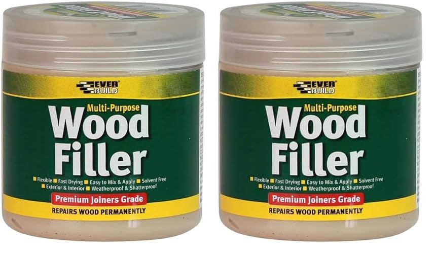 Everbuild Multipurpose Wood Filler – Suitable For Indoor And Outdoor Use – Sandable – White – 250ml (Pack of 2)