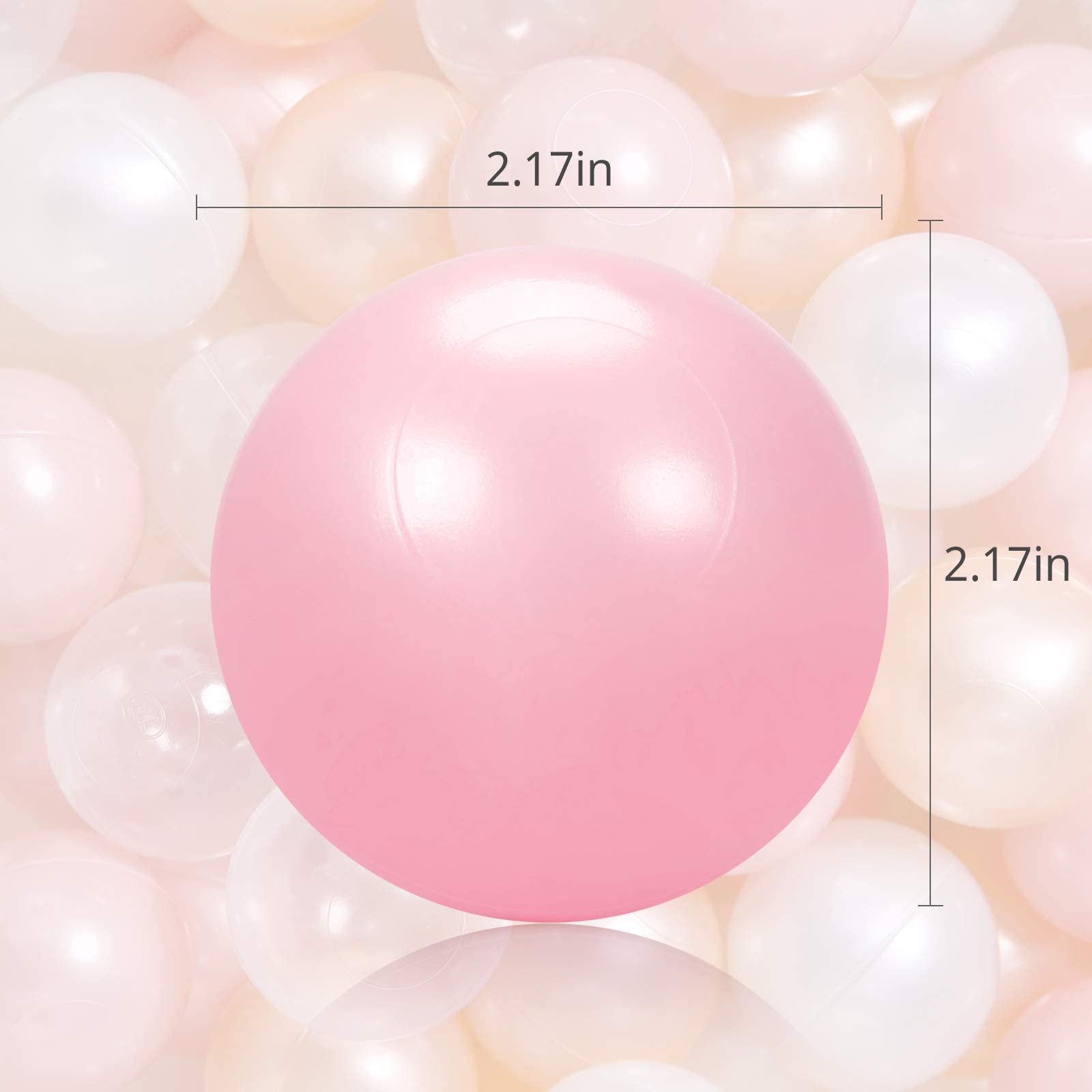 TRENDPLAY Plastic Balls for Ball Pits 2.2 Inch, Pack of 50 100 200 500 Hollow Balls, Perfect for Toddler Baby Pools,Party,Festival Decoration