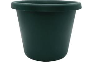 The HC Companies 17 Inch Round Classic Planter - Plastic Plant Pot for Indoor Outdoor Plants Flowers Herbs, Evergreen