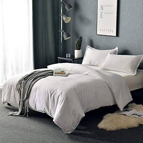 SORMAG Bedding Duvet Cover King Size 3 Piece, Ultra Soft Double Brushed Microfiber Hotel Collection, Duvet Cover with Zipper Closure, White - Thumbnail 2