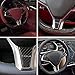 CoolKo Carbon Fiber Steering Wheel Down Black Sticker Modified Decoration Compatible with Model S and Model X [1 Piece]
