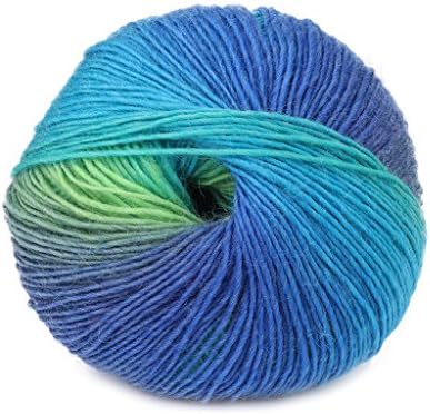 Poity Wool Yarn, Hand-Woven Rainbow Colorful Crochet Cashmere Wool Blend Yarn Knitting - 1 Ball(50g) - 11#