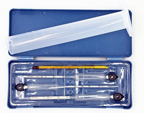 Latinaric 3 PCS Alcohol Hydrometer Meter Measuring Tool with 1 Thermometer