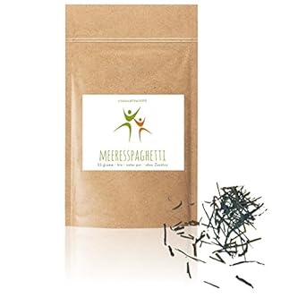 Bio Meeresspaghetti - 25 g - Algen-Nudeln - Meeresgemüse - Braunalge, Riementang - von der Atlantikküste Spaniens - in Rohkostqualität - glutenfrei - OHNE Hilfs- u. Zusatzstoffe