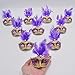Yiseng Small Masquerade Mask Party Decoration 12pcs Mini Mardi Gras Mask Halloween Costume Novelty Gifts Purple Color