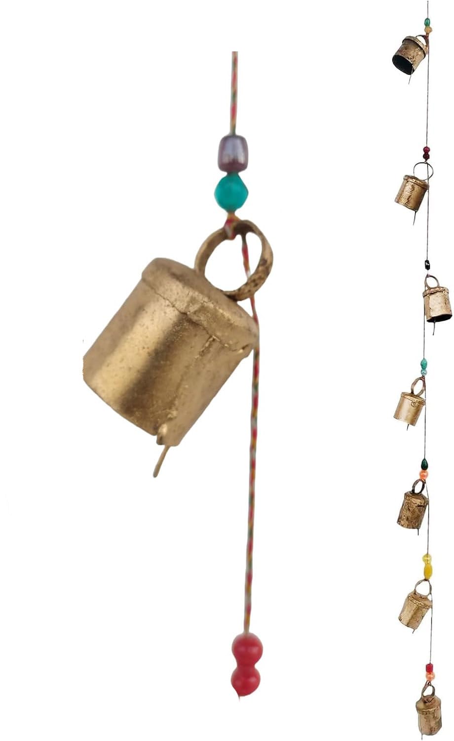 Rastogi Handicrafts Indian Style Wall Hanging Bells Decorative String of 7 Bell Metal