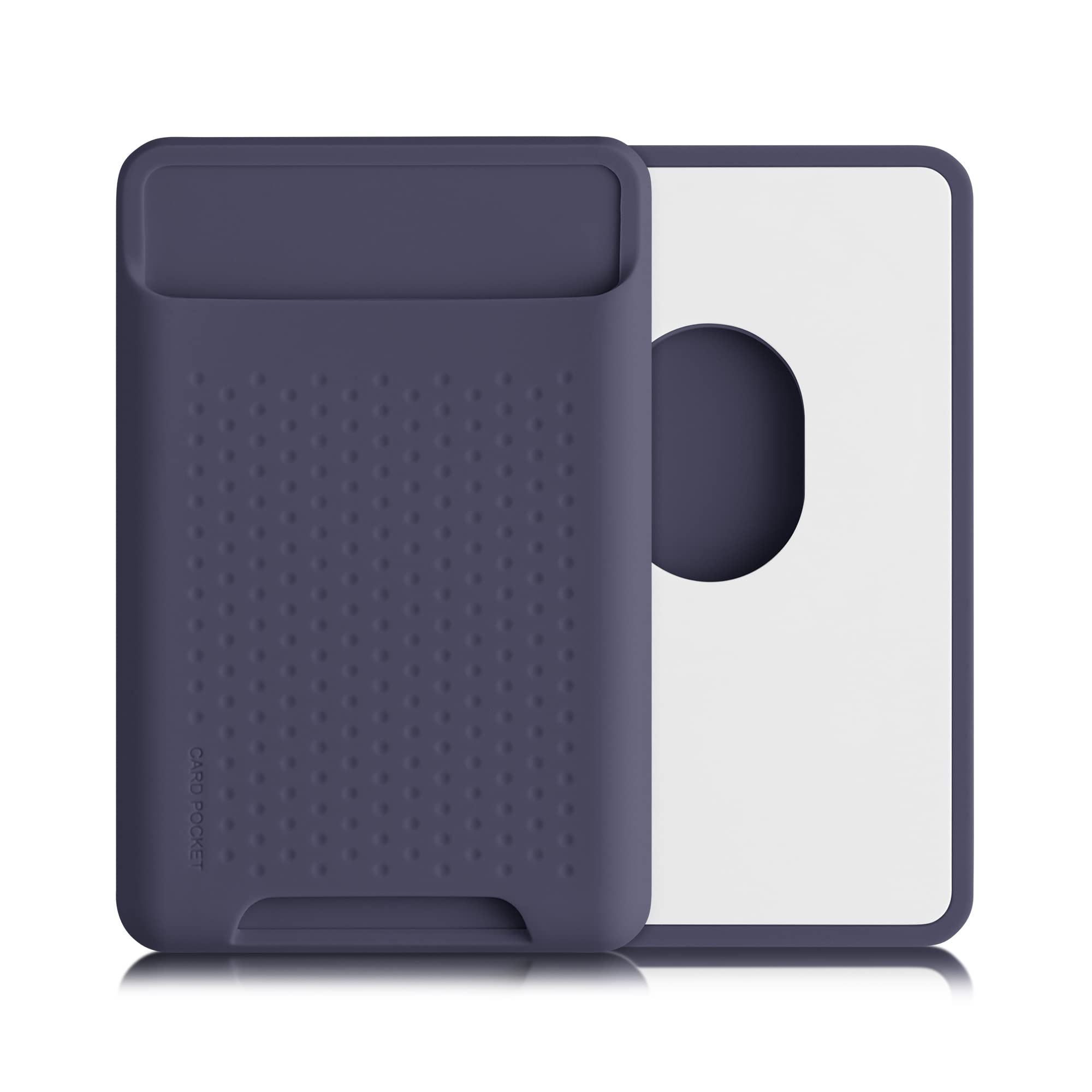 kwmobile Card Holder Compatible with Apple iPhone 16/15 / 14/13 / 12 Series - Magnetic Card Holder - Compatible with MagSafe - Dark Blue