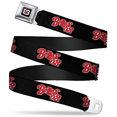 Buckle-Down Seatbelt Belt - Bella Twins BELLAS 02 Logo Weathered Black/White/Red - 1.5" Wide - 24-38 Inches in Length