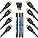 (3 ft) High Speed HDMI Cables + Right Angle Adapter and Microfiber Cable Ties (Latest Version Supports Ethernet, 3D, and Audio Return)