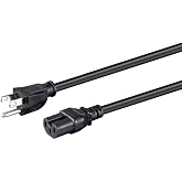 Monoprice Heavy Duty Power Cord - NEMA 5-15P to IEC 60320 C15, 14AWG, 15A/1875W, 125V, SJT, 6ft, Black