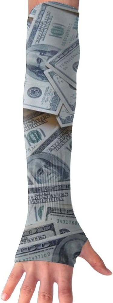 Banknotes Unisex Free Size Sun Protection Arm Cooling Sleeve High Elasticity UV Protect Cooler Arm Cover