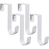 Romeda 4 Pack Over The Door Hooks, Sturdy Metal Single Over Door Hooks, White Door Hanger Hook Door Hooks for Hanging, Towels, Clothes, Bathroom, Hold Up to 7Lbs