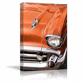 Canvas Prints Wall Art - Close Up Shot of Classic Car | Modern Wall Decor/Home Decoration Stretched Gallery Canvas Wrap Giclee Print. Ready to Hang - 12" x 18"