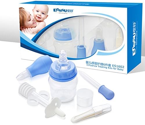 Medicine Dispenser Kit, 6Pcs Influenza Treat Tools for Infants, Newborns, Kids, Boys and Girls. Deluxe Health Care Kit Includes Bulb Syringe, Soft-tip Medicine Dispenser, Nasal Aspirator, Measure cap