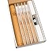 Eco-Friendly Bamboo Toothbrush Set - 4 Engraved Toothbrushes, 1 Bamboo Travel Case, and 1 Charcoal Bamboo Dental Floss