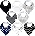 Baby Bandana Drool Bibs for Boys and Girls by TheAZBaby, Unisex 8 Pack Organic Cotton Bib Gift Set, for Teething and Drooling, Soft Absorbent and Hypoallergenic.